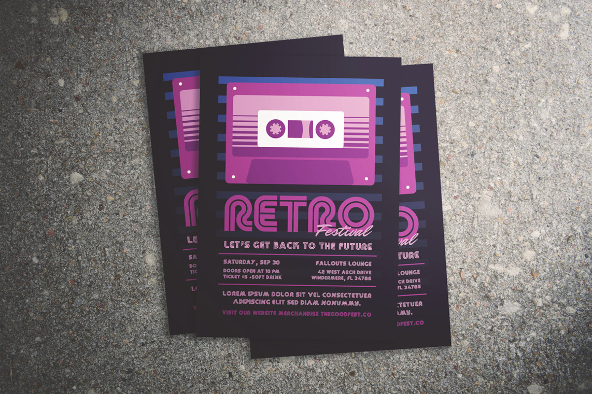 Retro Music Festival Flyer, a Flyer Template by The Good Store (Photo 2 of 3)
