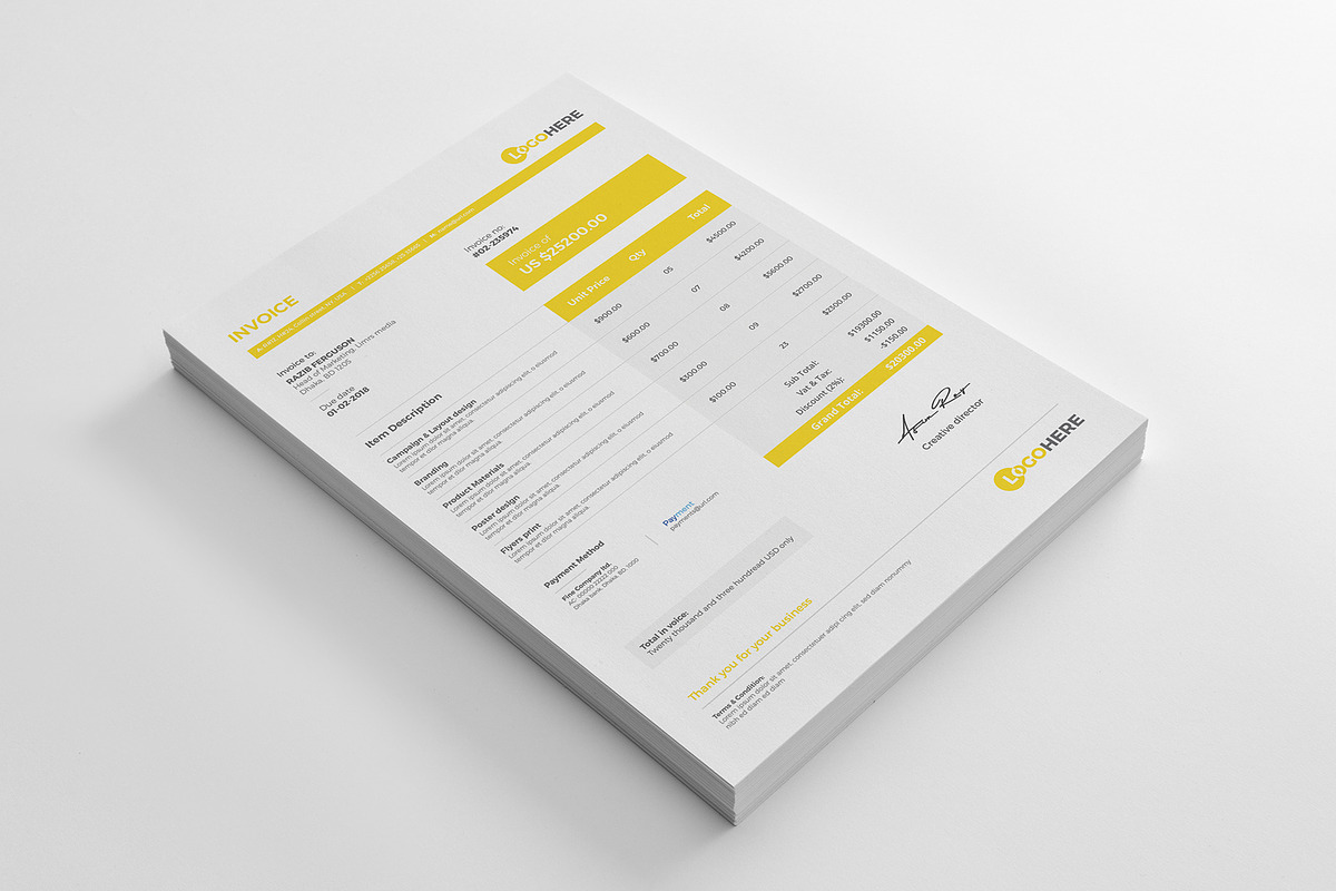 Invoice, a Stationery Template by Rongmistiry (Photo 5 of 8)
