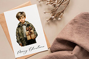 Boy with deer, Christmas watercolour, a Person Illustration by Hello My Print (Thumbnail 7 of 9)