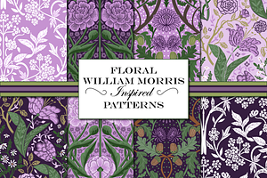 William Morris Floral Pattern Purple