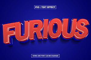Furious 3d text effect template