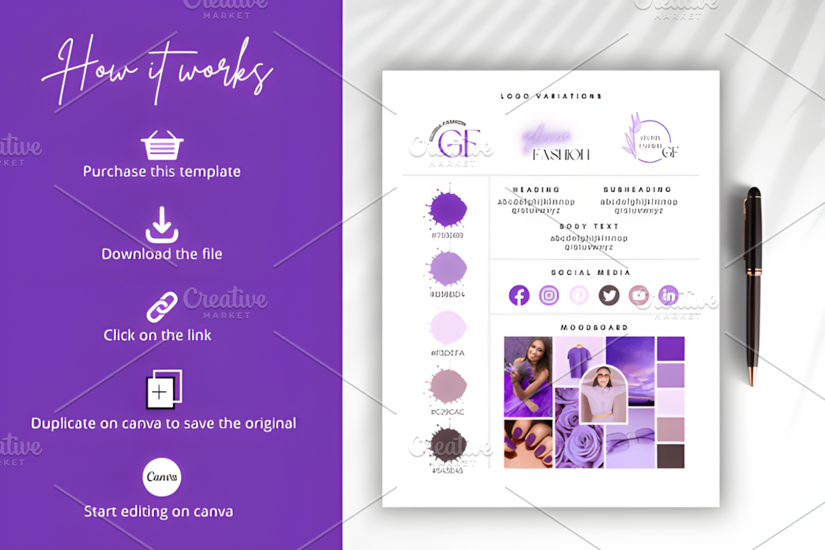 Brand Board Canva Template, Branding, a Marketing Template by Ink Gallery (Photo 5 of 5)