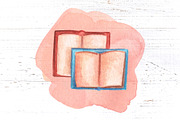 Vintage Books Watercolor Clipart, a Decorative Illustration by RabbitAndPencil (Thumbnail 7 of 12)