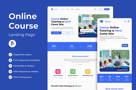 Online Course Web Landing Page, a Landing Page Template by twinstd