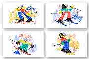 10 Skiing Winter Sport Activities, a Sport Illustration by denayunebgt (Thumbnail 2 of 4)