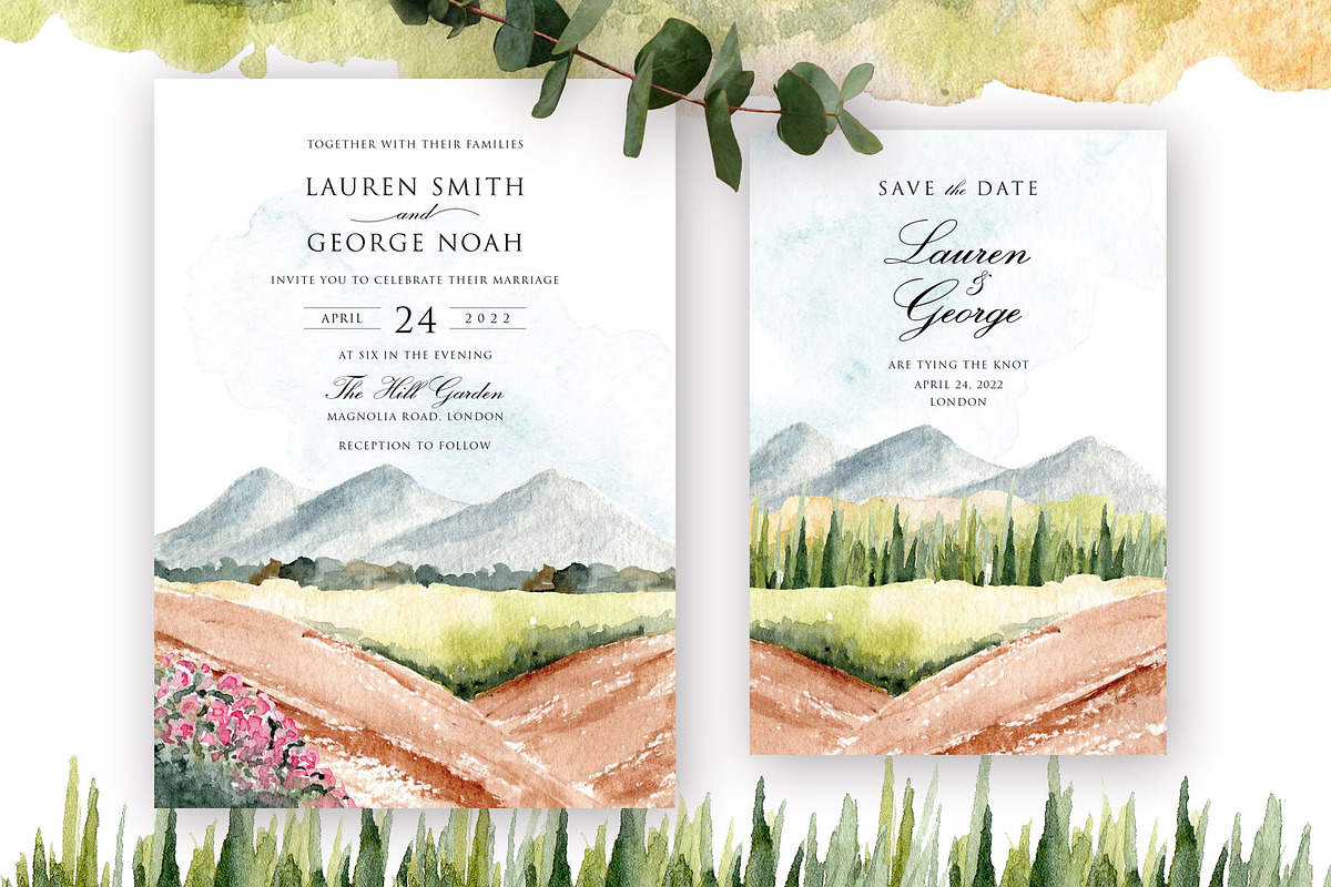 Nature Landscape Wedding Suite, an Invitation Template by wulano (Photo 2 of 6)