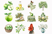 Watercolor Apple Garden Clipart, an Illustration by Design Market (Thumbnail 3 of 4)