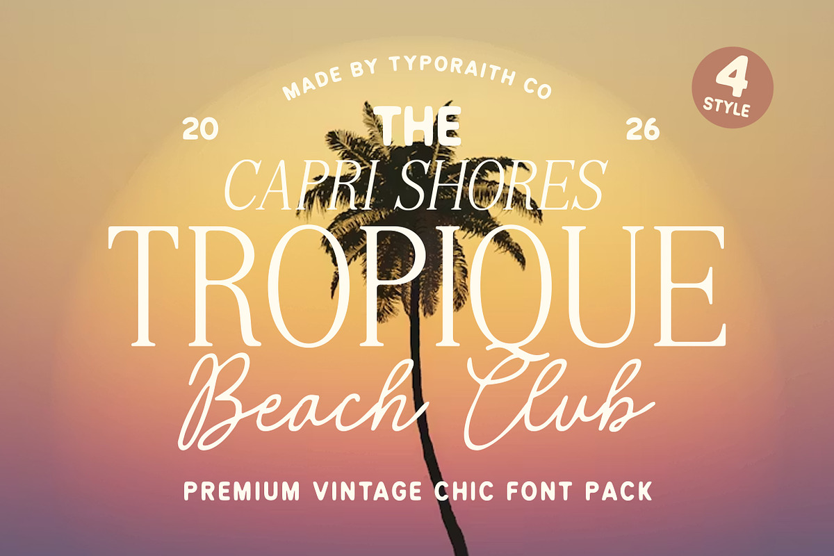 Tropique | Vintage Chic Font Pack, a Handwritten Font by Typoraith Co (Photo 1 of 11)