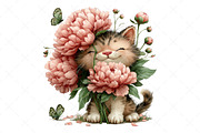 Whimsical Peeking Cat Clipart, a Seasonal Illustration by Craft Nest (Thumbnail 8 of 10)