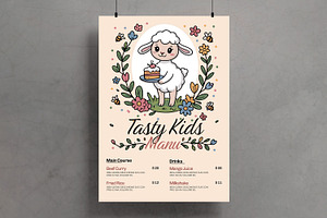 Tasty Kids Menu Flyer Template, a Flyer Template by MightyDesign