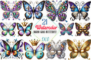 Watercolor Mardi Gras Butterfly, an Illustration by DreamCafeArt (Thumbnail 1 of 3)