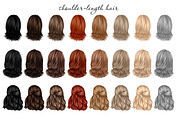 Hair clipart large set, an Illustration by Elenbushe (Thumbnail 4 of 11)