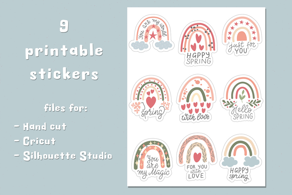 Spring Rainbows Stickers, a Technology Illustration by rinaletters (Photo 2 of 5)