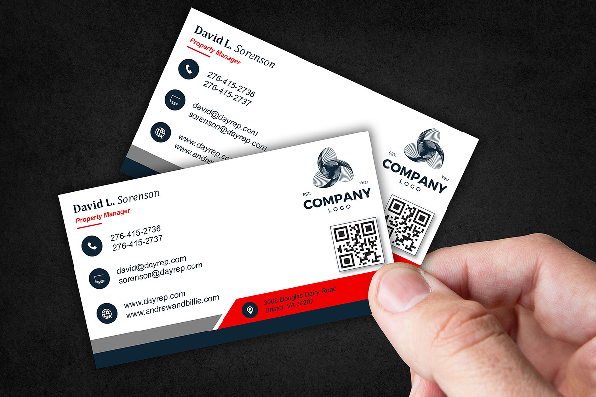 Bold Real Estate Business Card PSD preview 4