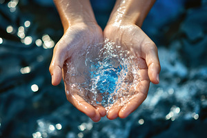 Celebrate World Water Day by raising, a Photo by Pavel_design
