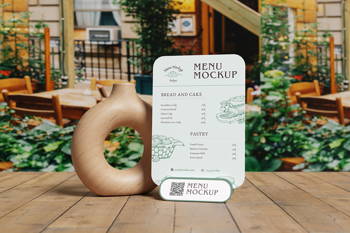 Tropical Table Menu Mockup, an Advertising Mockup by My Code Std (Photo 4 of 6)
