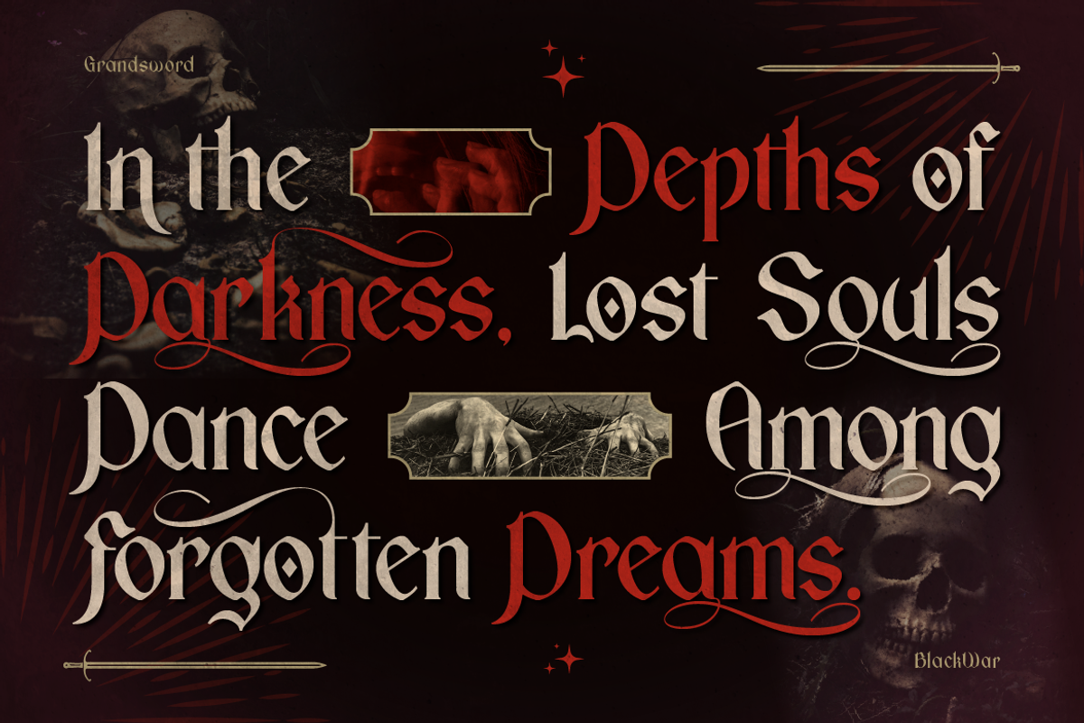 Grandsword, a Blackletter Font by Burntilldead (Photo 4 of 9)