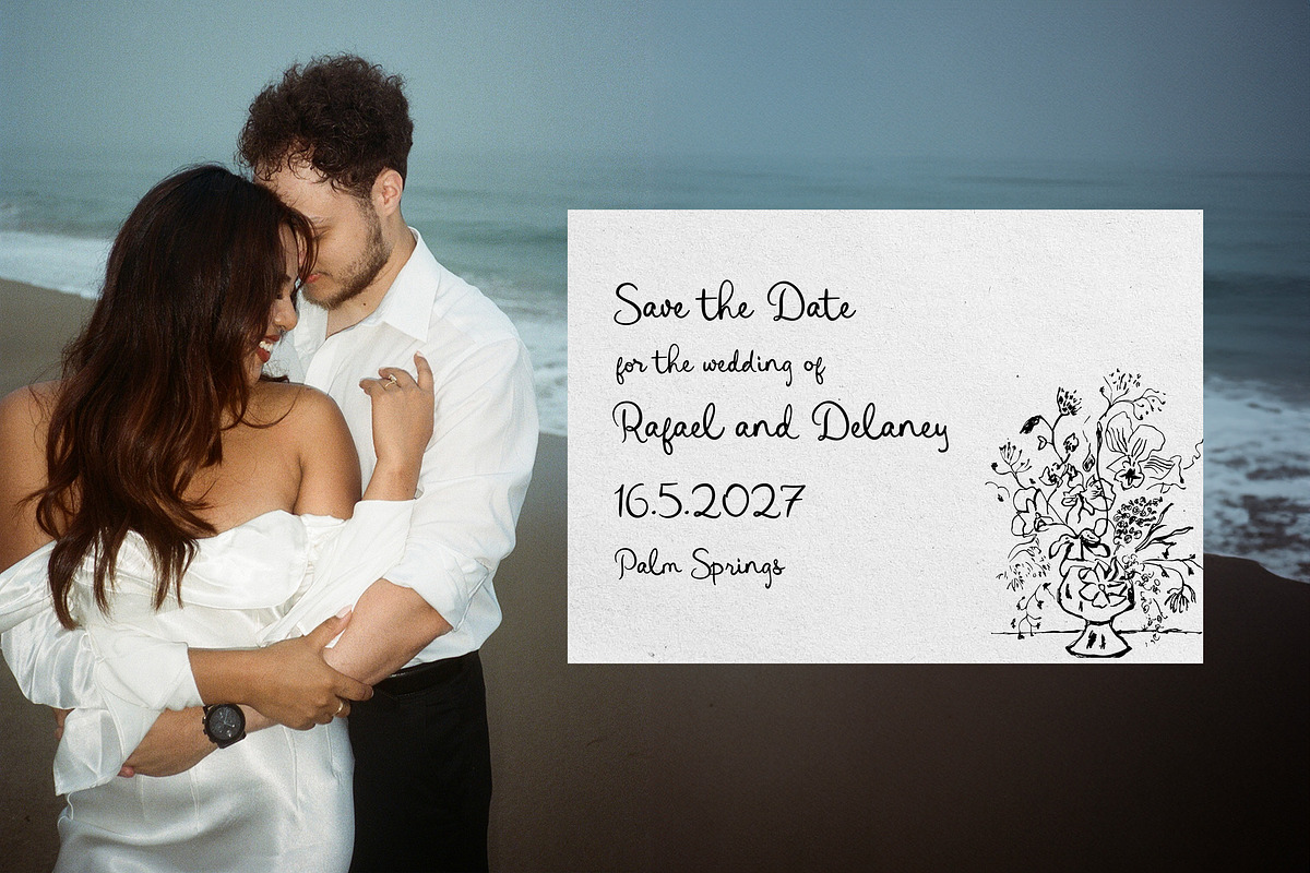 Mrs.Butler //  Quirky Wedding Font, a Handwritten Font by PeachCreme (Photo 4 of 11)