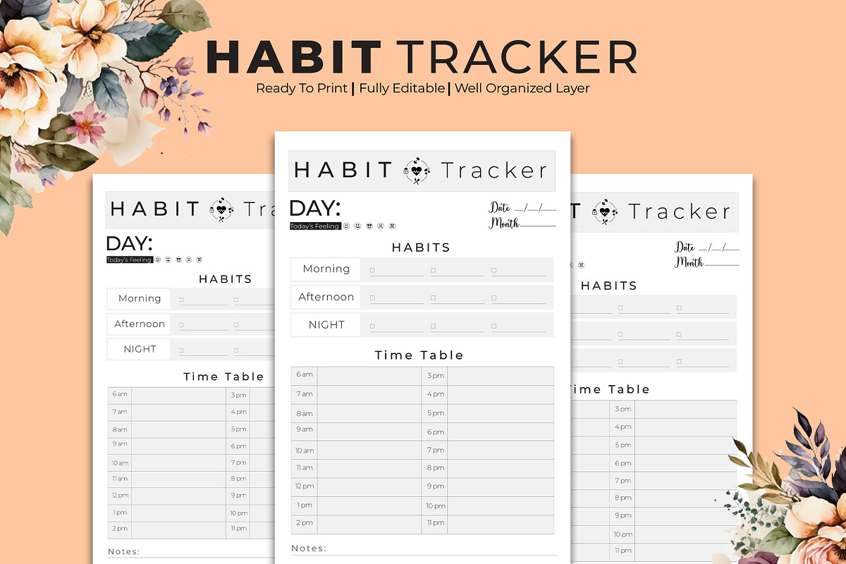 Habit Tracker Hourly Kdp Interior, a Stationery Template by Hurairagraphics (Photo 1 of 4)