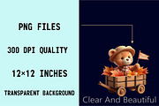 Autumn Teddy Bear Sublimation Clipa, an Illustration by SVGArt (Thumbnail 8 of 8)