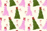 Christmas Tree Seamless Pattern, a Seasonal Illustration by Oleksandra Illustrates (Thumbnail 3 of 6)