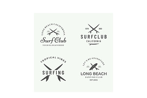 Vintage surf club logo., a Branding & Logo Template by LOGOCREATIVE