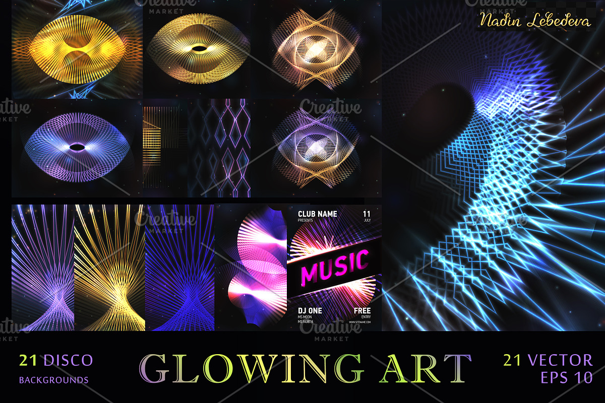 SET  21  Shining abstract background, a Flyer Template by Nadin_Lebedeva (Photo 2 of 10)
