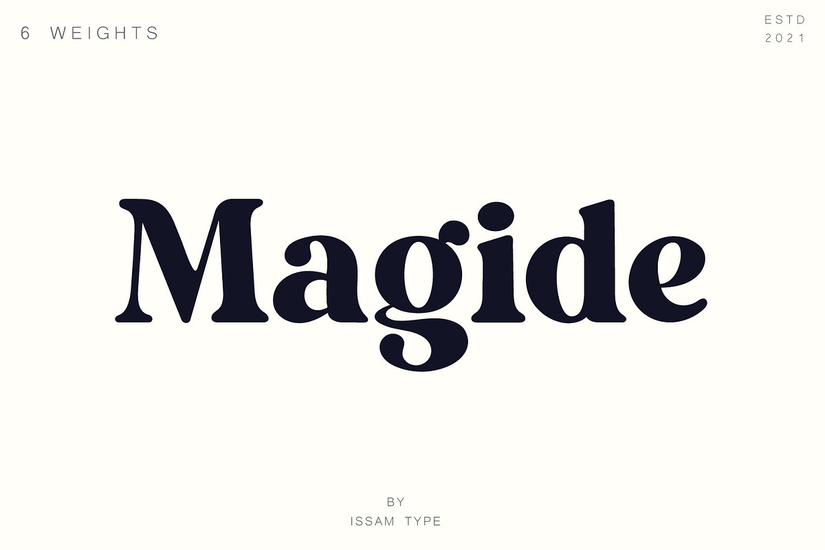 Magide – Bold Serif Font, a Serif Font by Issam Type (Photo 1 of 13)