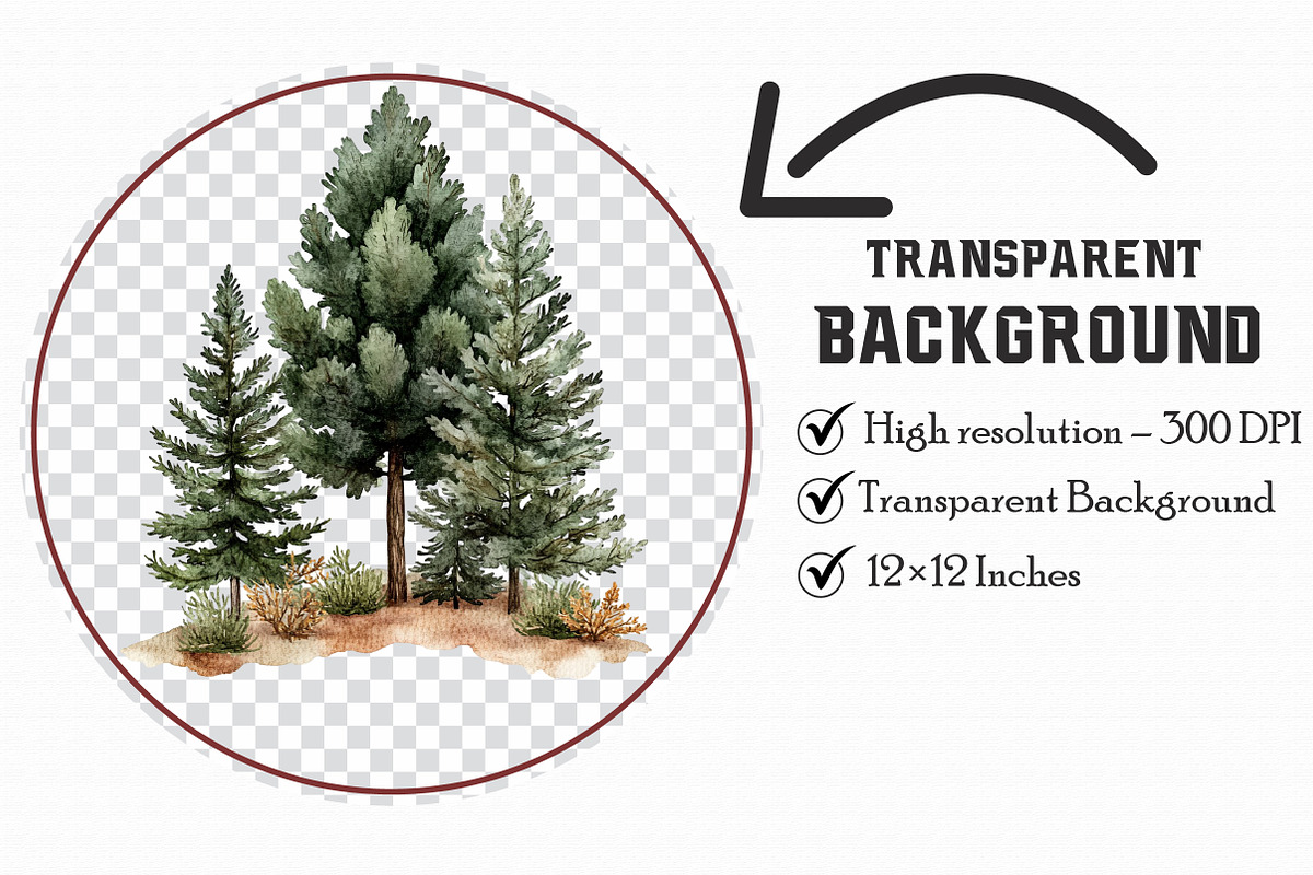 Watercolor Tree Clipart Bundle, an Illustration by Libby Wishes (Photo 4 of 6)