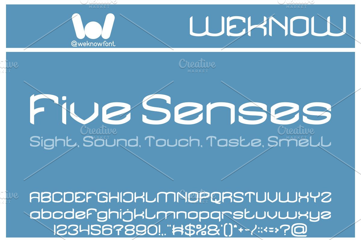 Five Senses font, a Font by weknow (Photo 1 of 9)