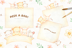 Peek A Boo Watercolor Clipart