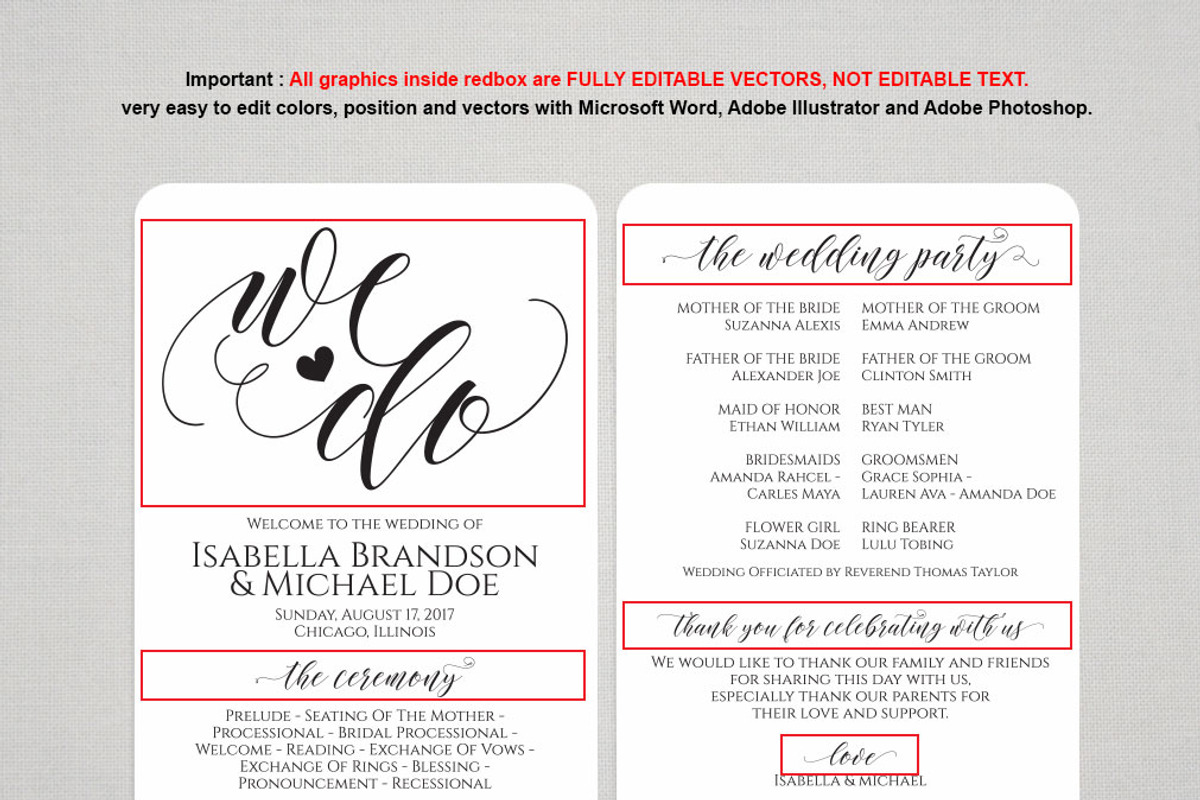 Wedding Program Fan SHR378, an Invitation Template by Shafura_Wedding (Photo 4 of 5)