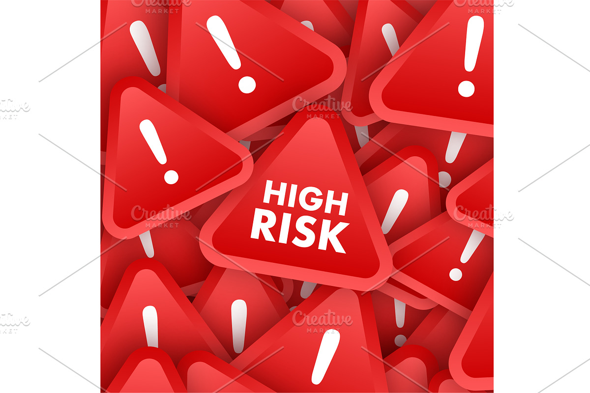High Risk Warning Sign Indicating, an Object Illustration by DG-Market