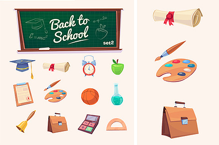 Back to school. Vector icons preview 3
