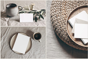 Neutral Linen Photo Mockups Bundle