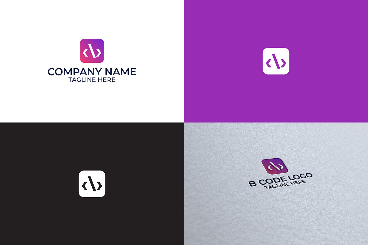 Letter B and Coding Logo, a Branding & Logo Template by GranzCreative