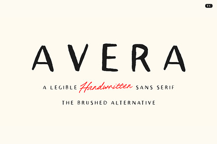 Avera Sans Brush - Brushed Font, a Sans Serif Font by Tom Chalky