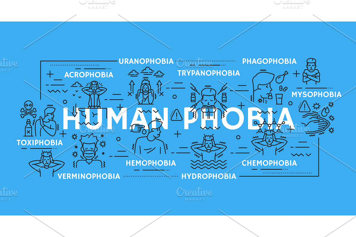 Human phobia psychology, an Illustration by Vector Tradition