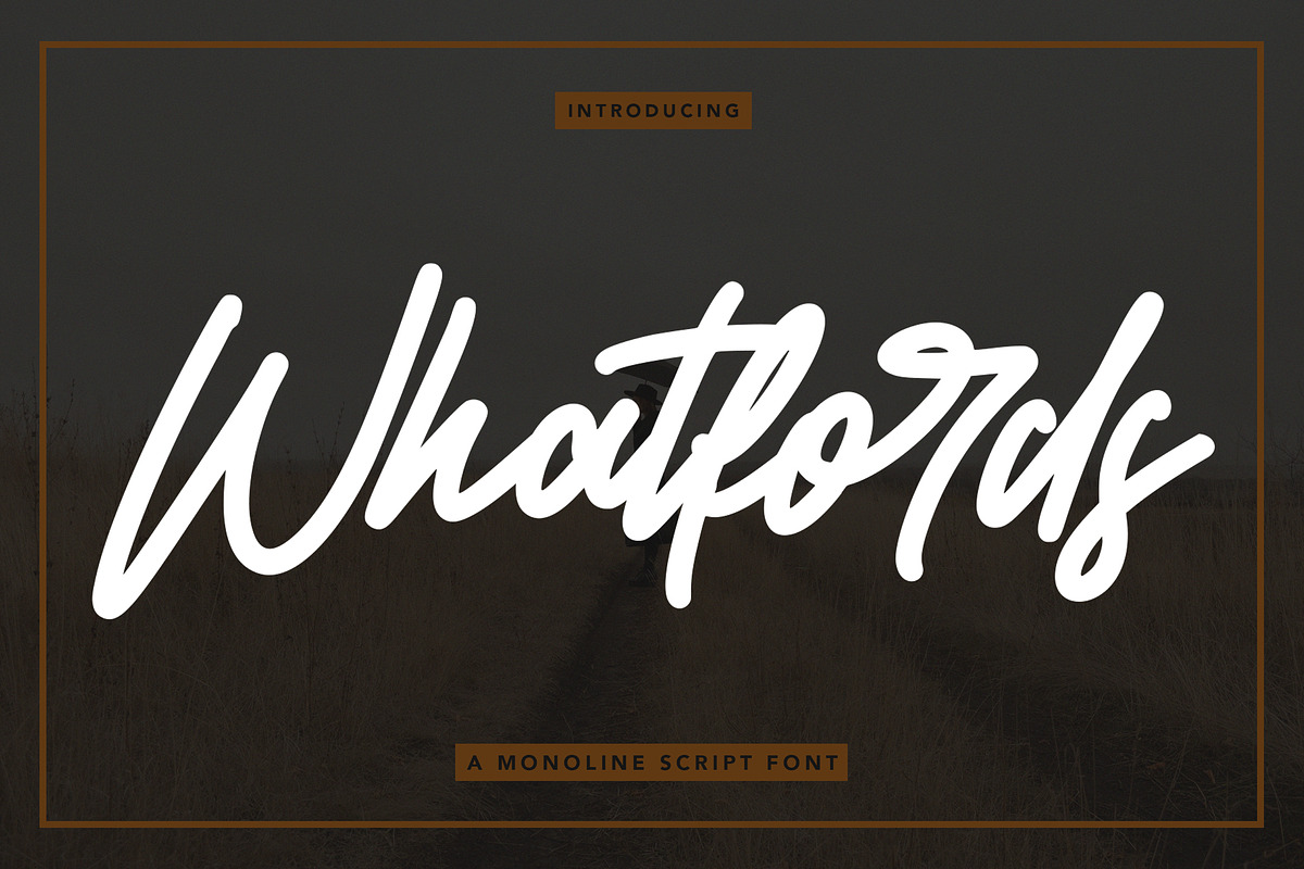 Whatfords - Monoline Script Font, a Script Font by AQR Studio (Photo 1 of 11)
