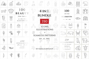Icons & Illustrations Bundle, an Outline Icon by NatalieArtShop