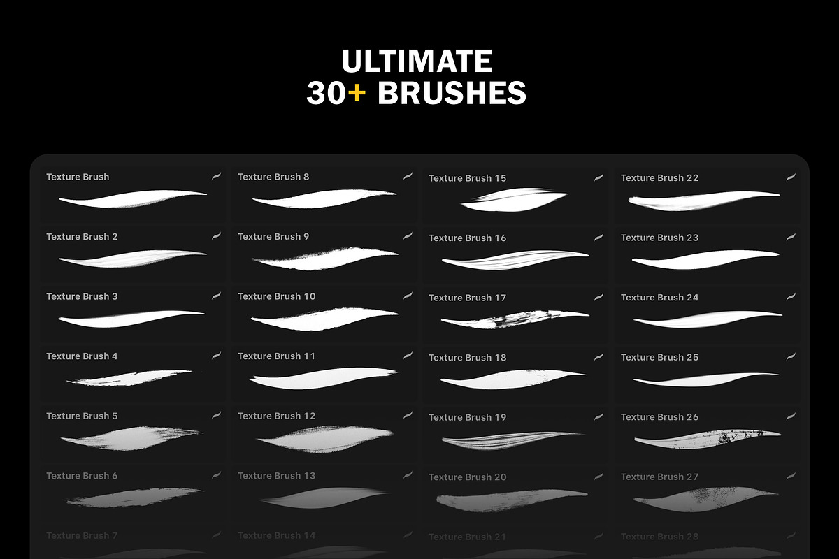 30+ Procreate Lettering Brushes, a Brush Add-On by Nurmiftah (Photo 5 of 11)