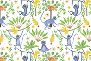 Blue monkeys - watercolor patterns, a Pattern Graphic by ramika (Thumbnail 2 of 7)