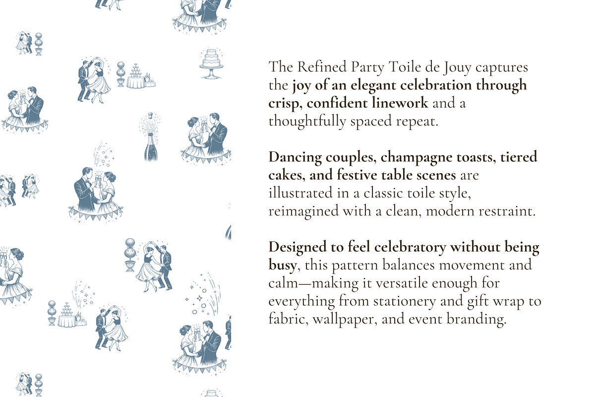 Party Toile de Jouy Seamless Pattern, a Background Graphic by Hughes Studio (Photo 3 of 8)