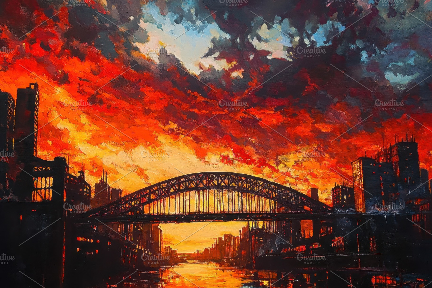 Stunning sunset view of Tyne Bridge, a Photo by Iftikhar Alam