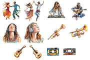 Boho Music Clipart, an Illustration by Design Market (Thumbnail 4 of 4)