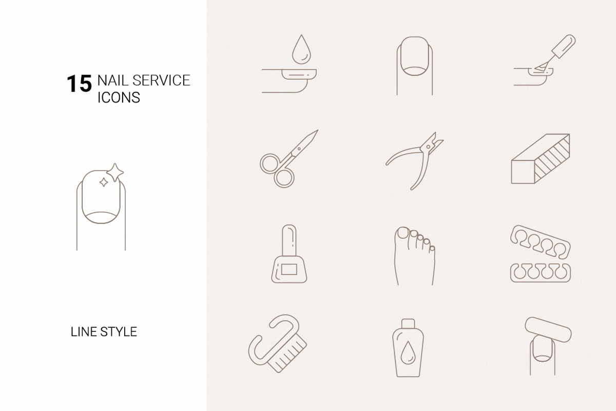 Nail service icons set, an Icon by mayrum (Photo 1 of 2)