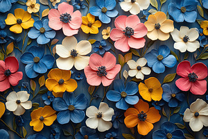 Colorful floral arrangement with various blossoms on a dark background, a Nature Photo by AlyaAnd