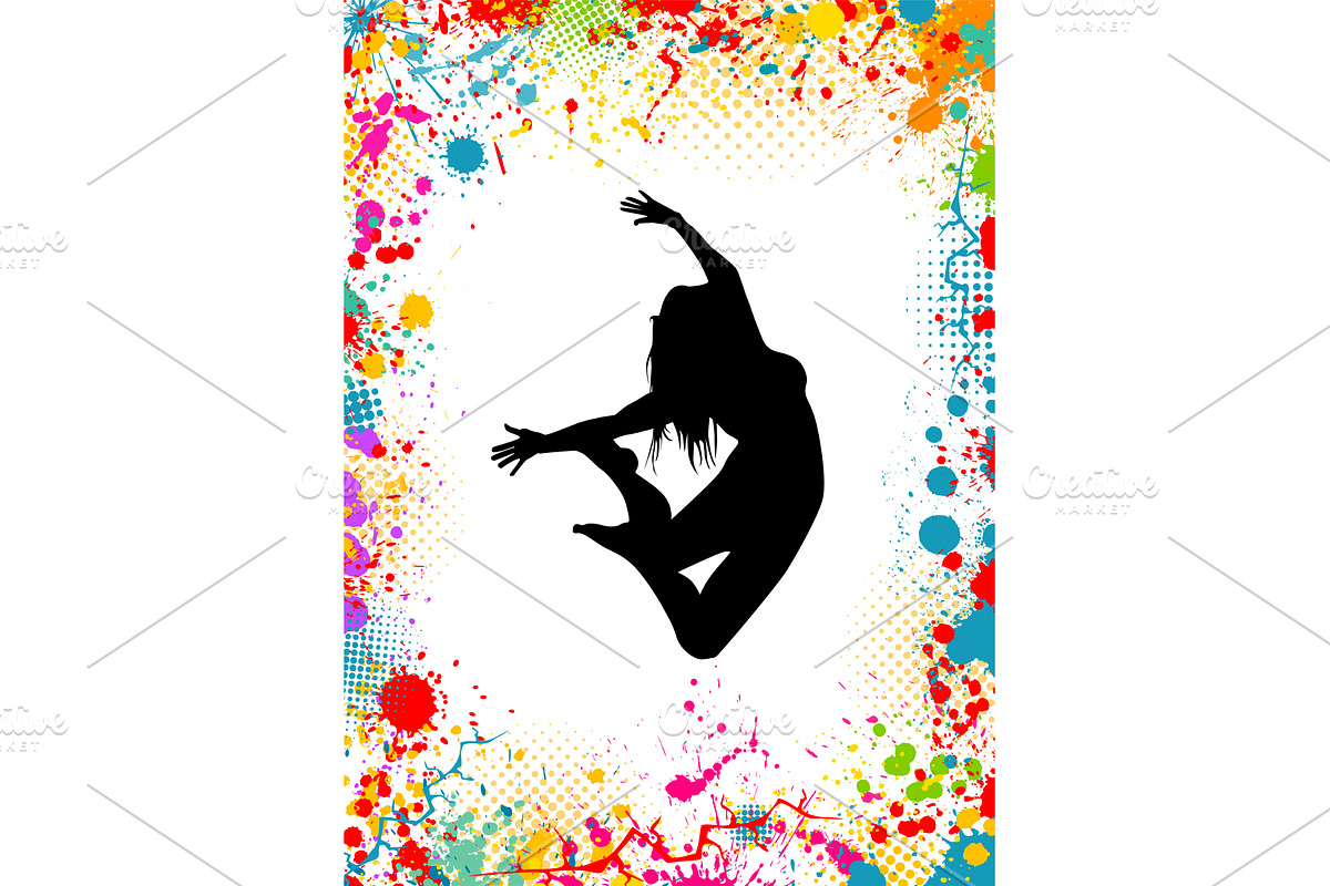 Abstract blots with silhouettes of, a Person Illustration by Nenahliadava Design