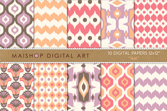 Digital Paper Ikat preview 4