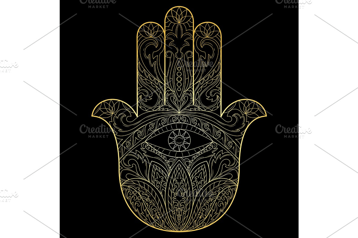Hand of Fatima, a Decorative Illustration by Elena Lux